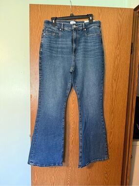 LOFT Women's Dark Blue Flare Jeans